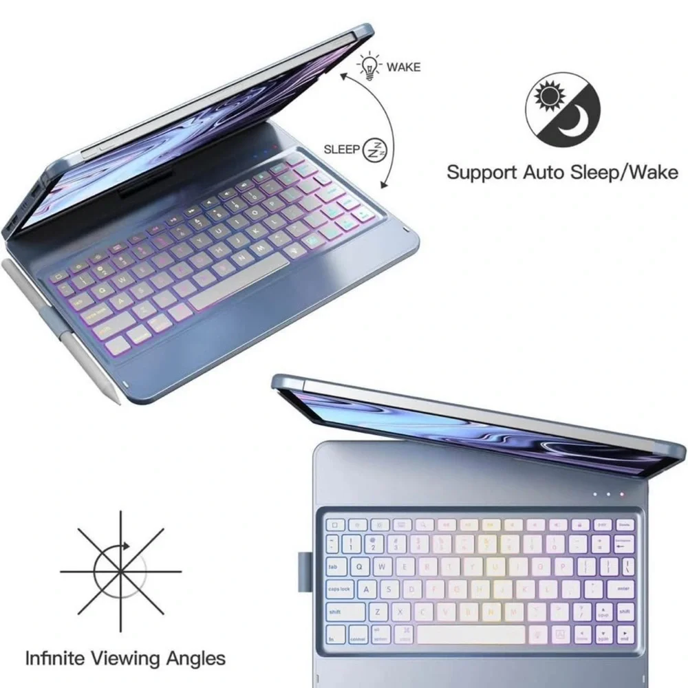 Blue iPad Case with Keyboard